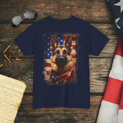 Liberty Pup Patriotic German Shepherd (Back) T-Shirt