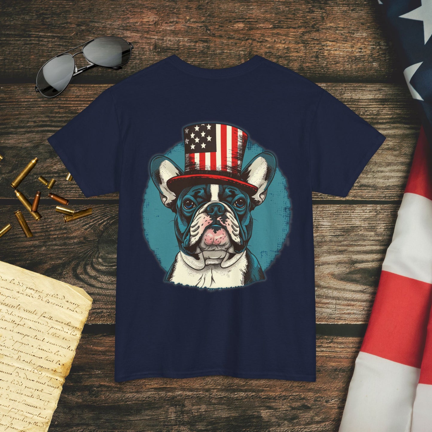 Stars & Stripes Frenchie (Back) T-Shirt