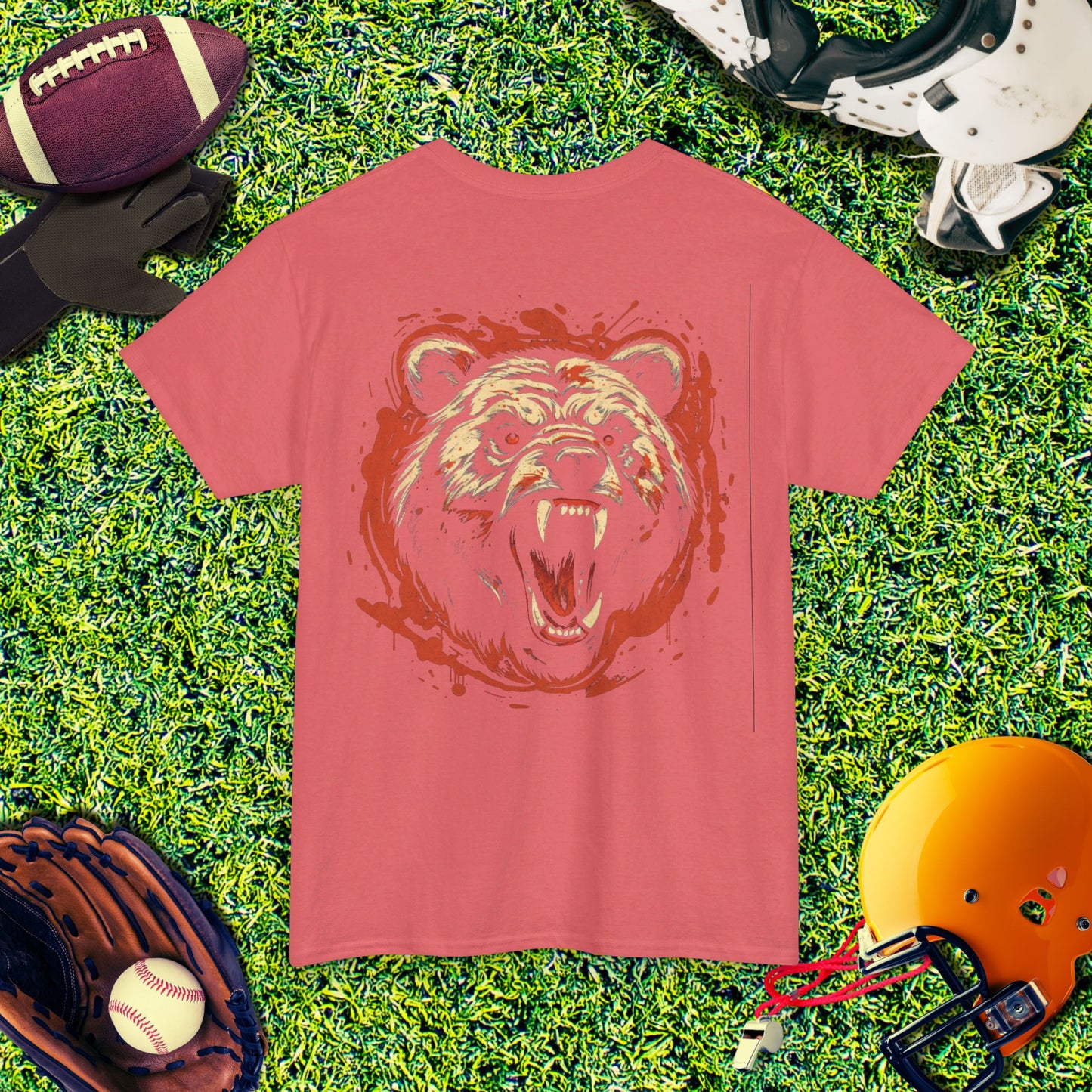 Intense Chicago Bears Roaring Bear (Back) T-Shirt