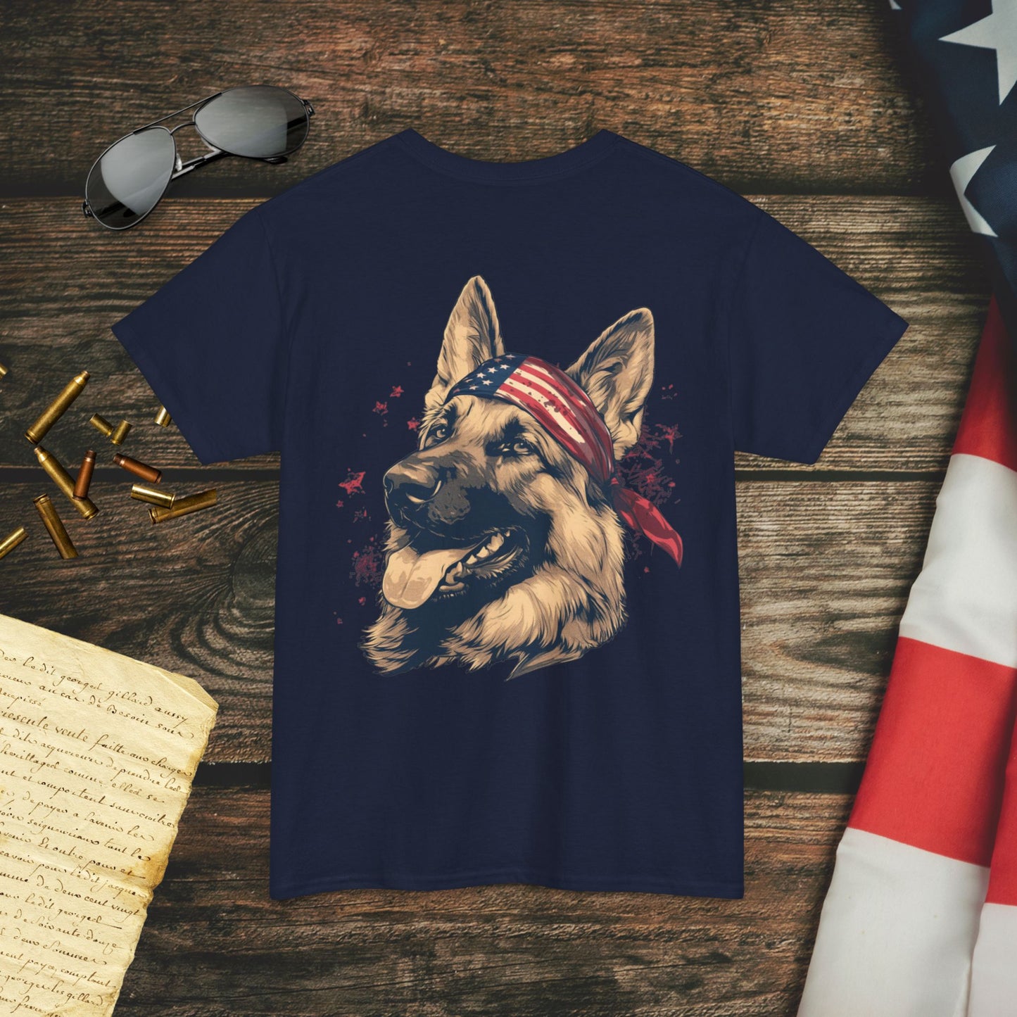 Guarding Freedom German Shepherd (Back) T-Shirt