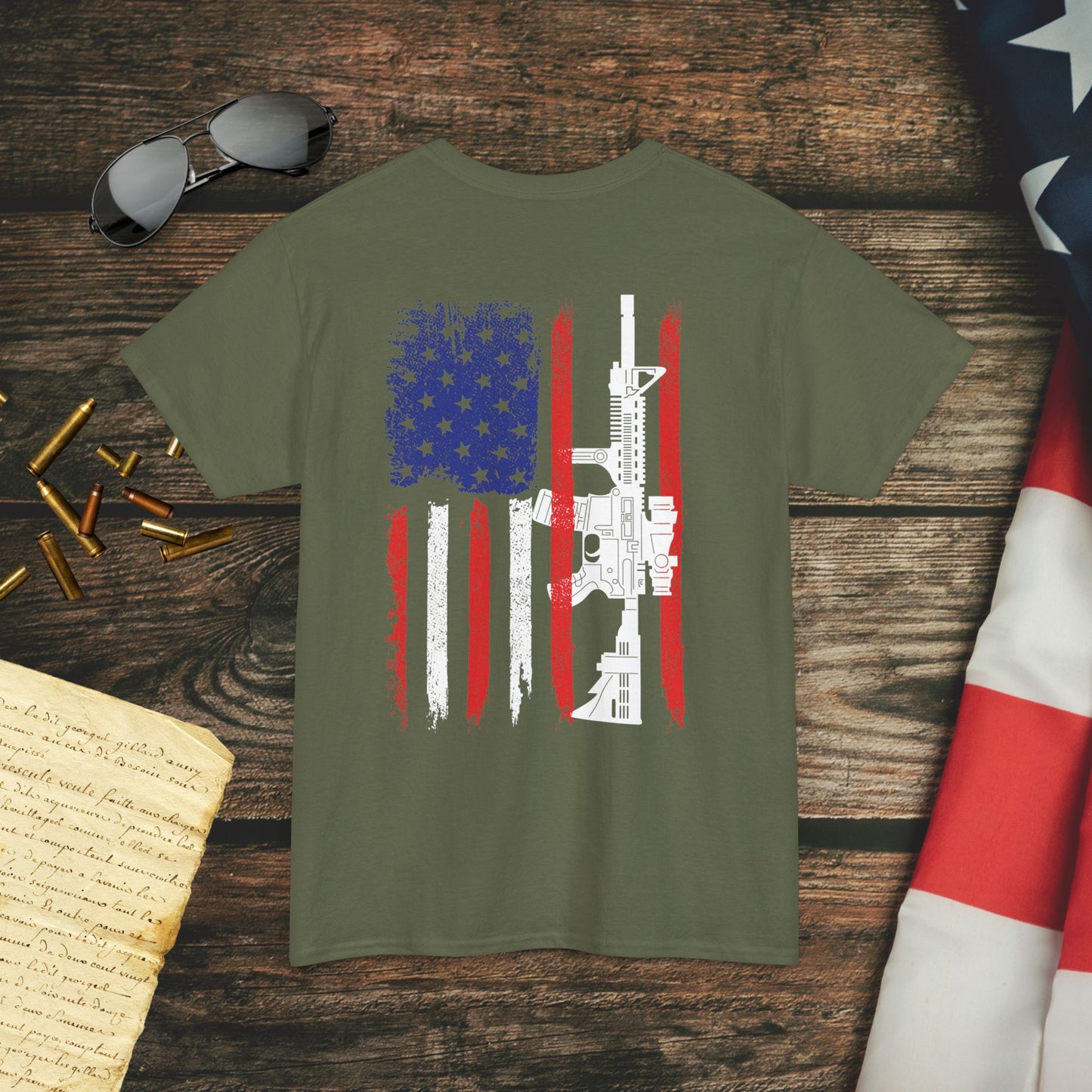 Patriotic Rifle Flag T-Shirt