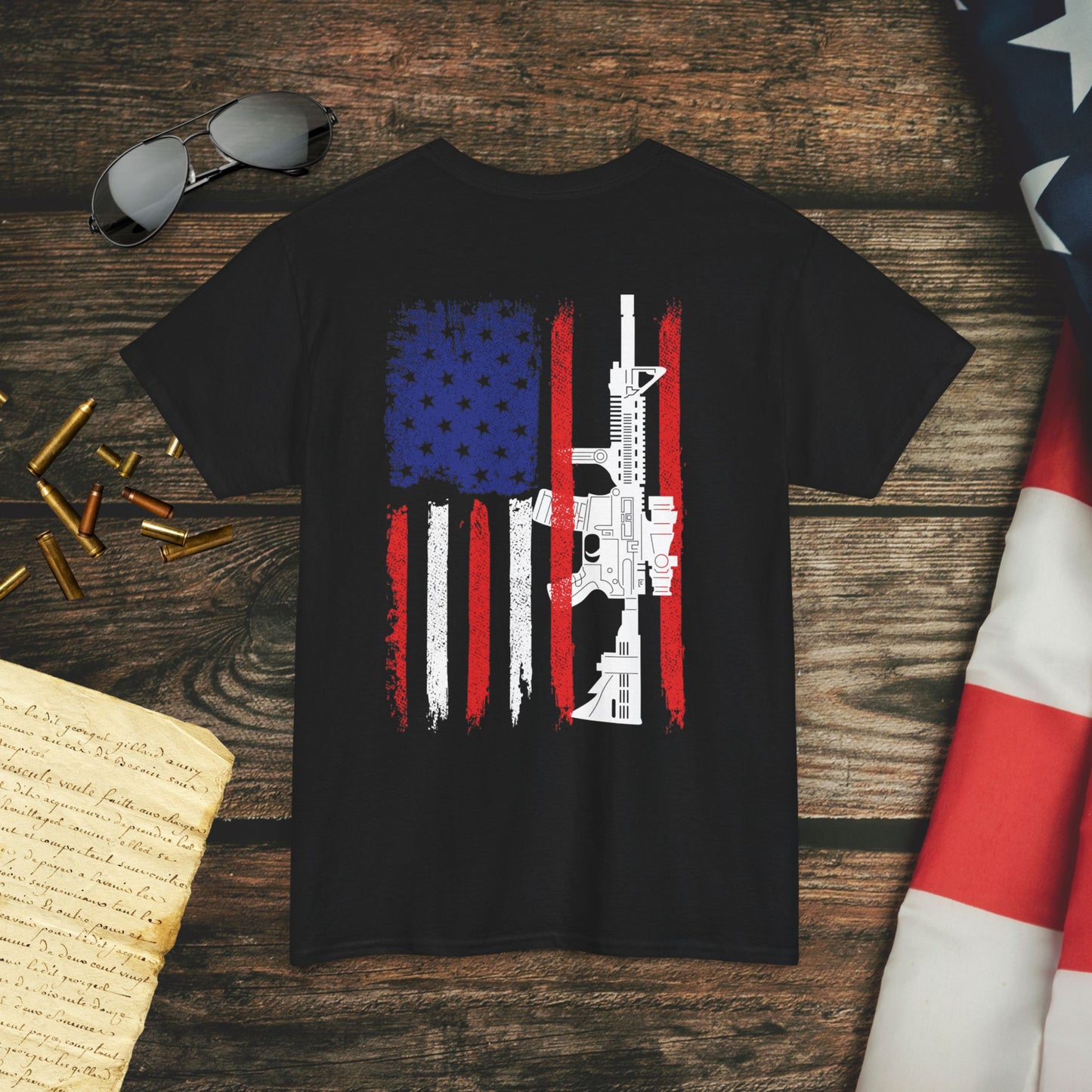 Patriotic Rifle Flag T-Shirt