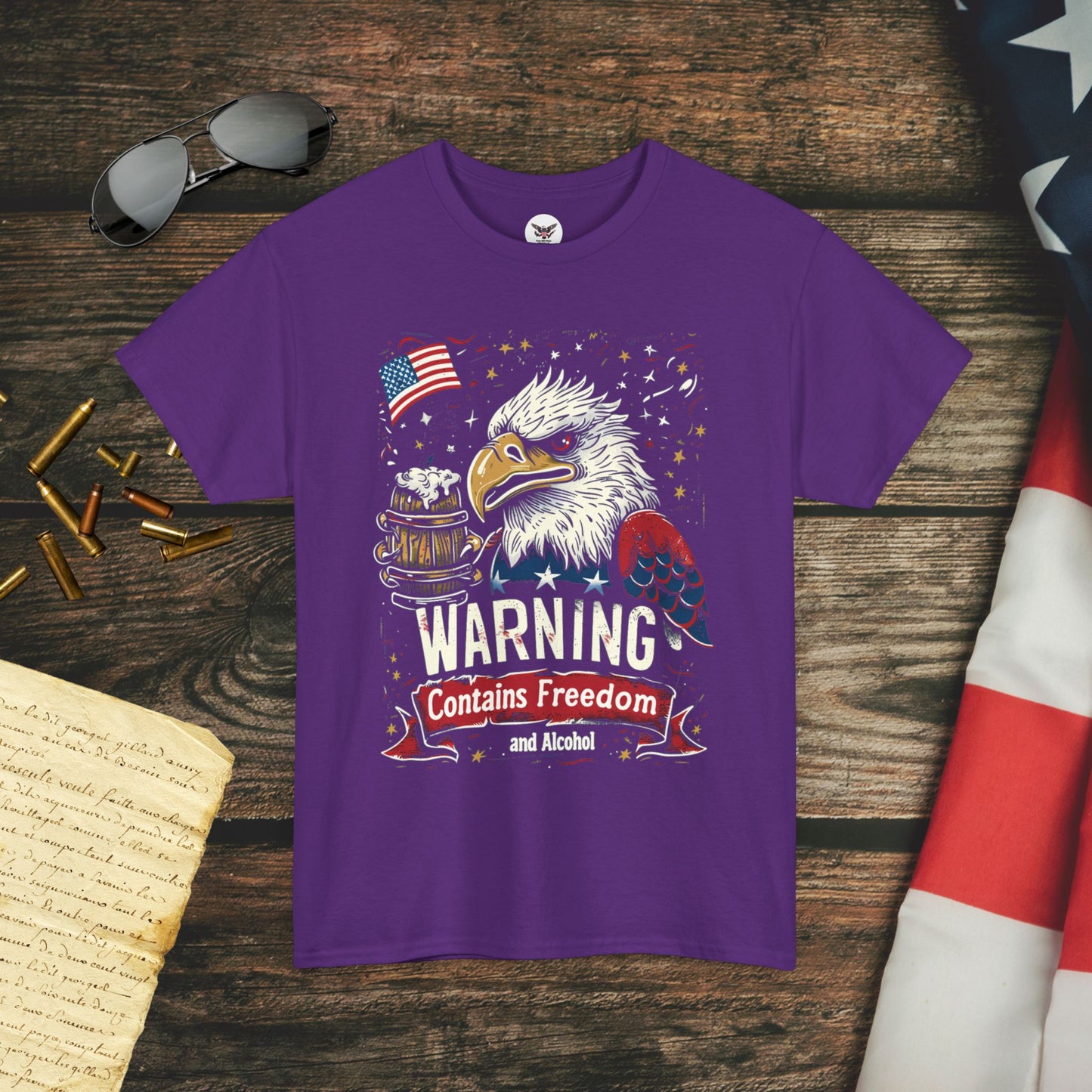 WARNING: Contains Freedom and Alcohol T-Shirt