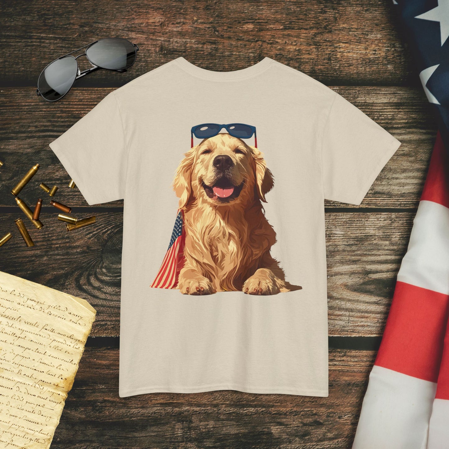 Patriotic Pupper Stars & Stripes Doggo (Back) T-Shirt