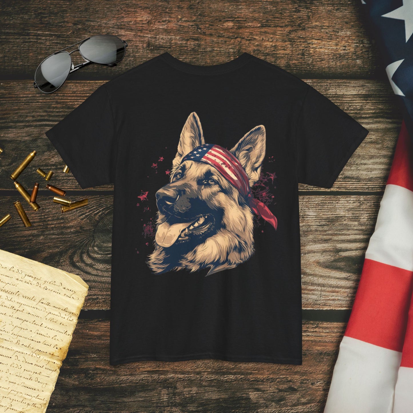 Guarding Freedom German Shepherd (Back) T-Shirt