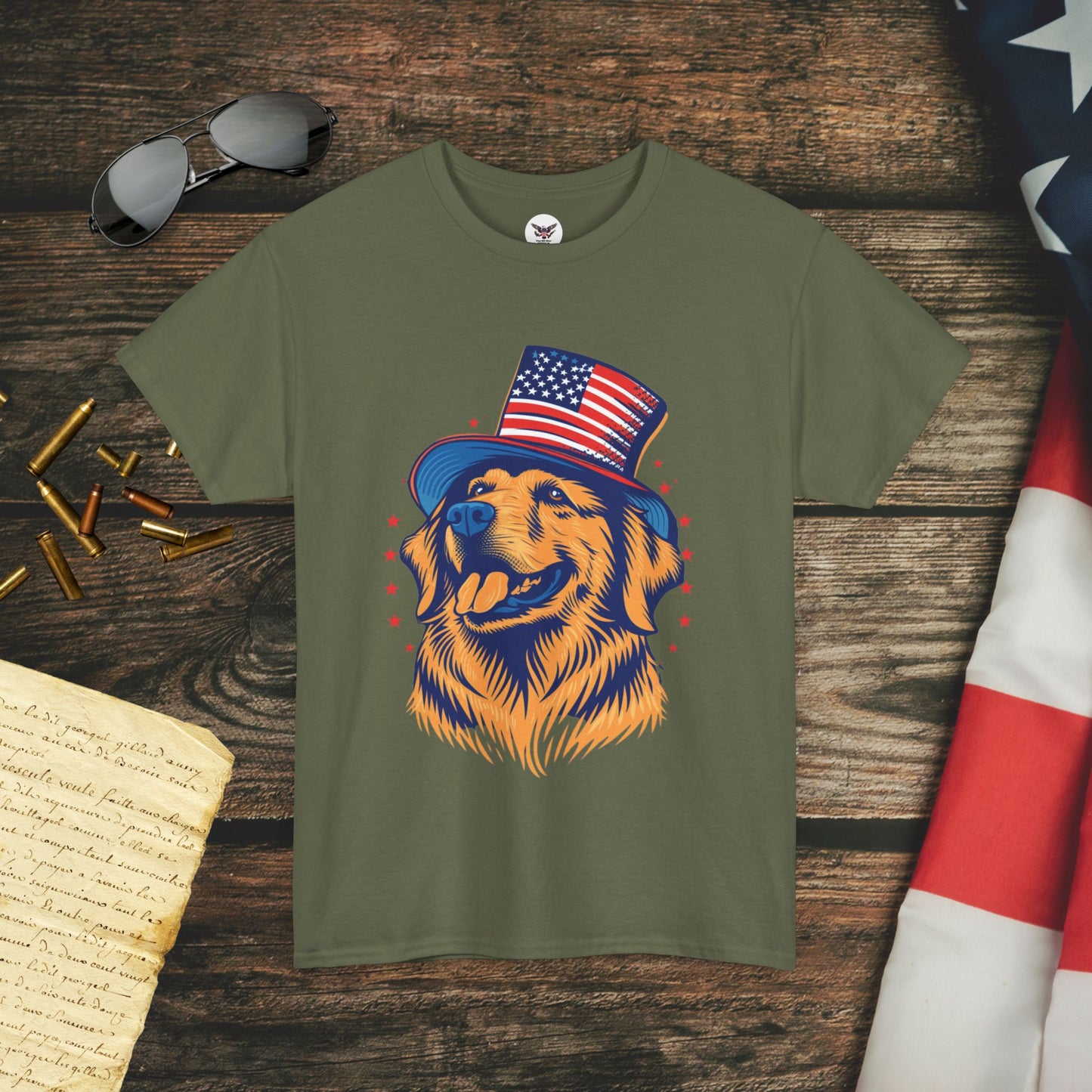 Golden Patriotic Pup T-Shirt