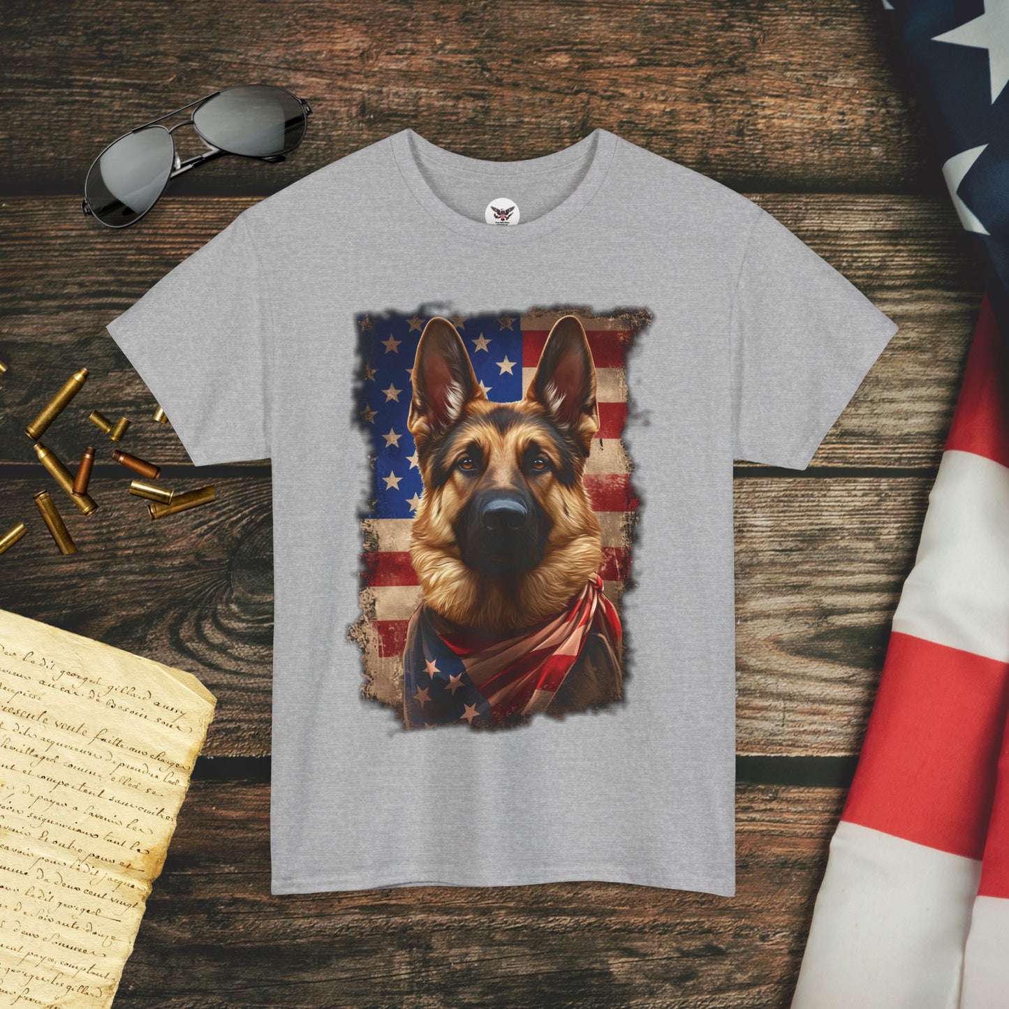 Liberty Pup Patriotic German Shepherd T-Shirt