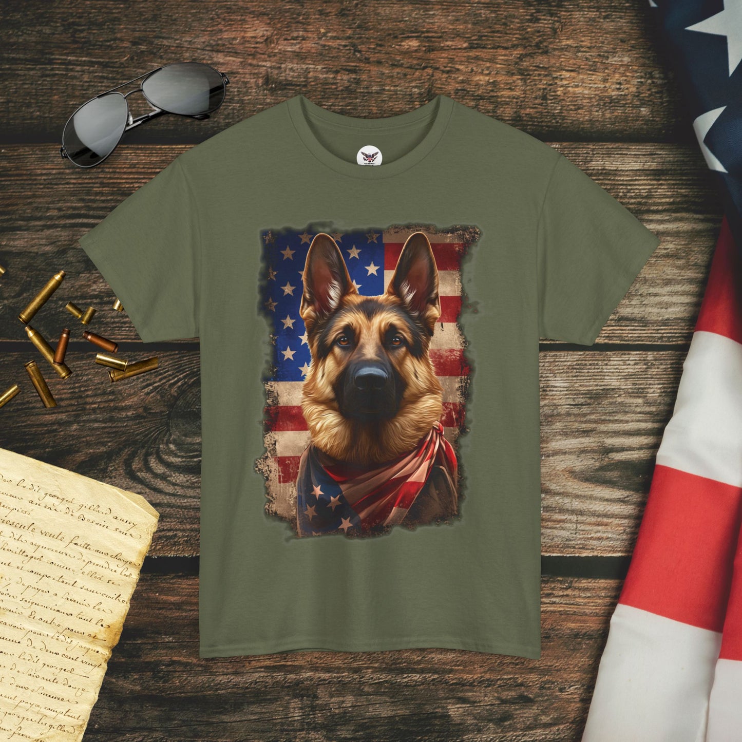 Liberty Pup Patriotic German Shepherd T-Shirt