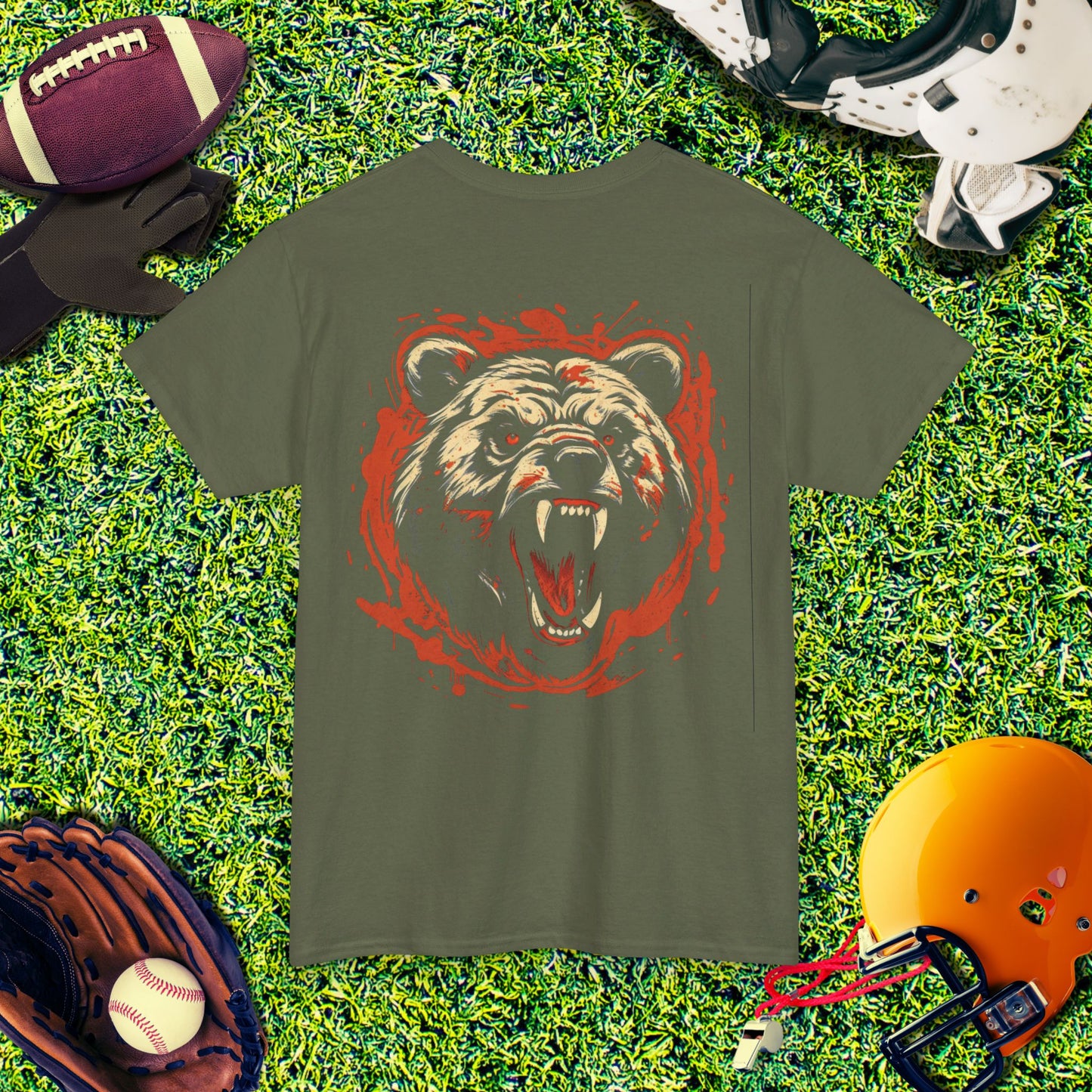 Intense Chicago Bears Roaring Bear (Back) T-Shirt