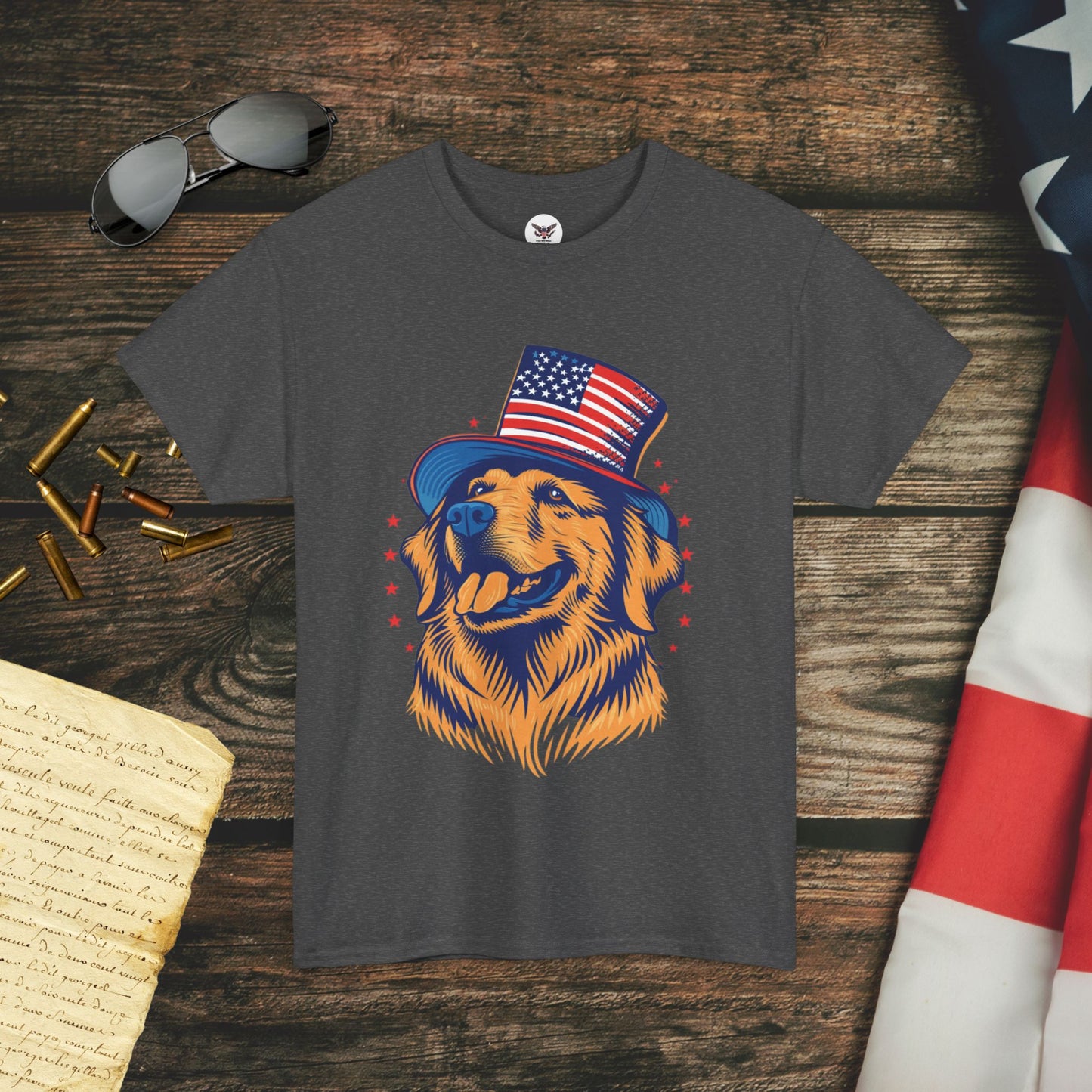 Golden Patriotic Pup T-Shirt