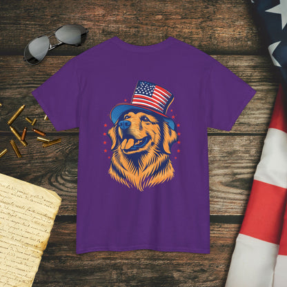 Golden Patriotic Pup (Back) T-Shirt