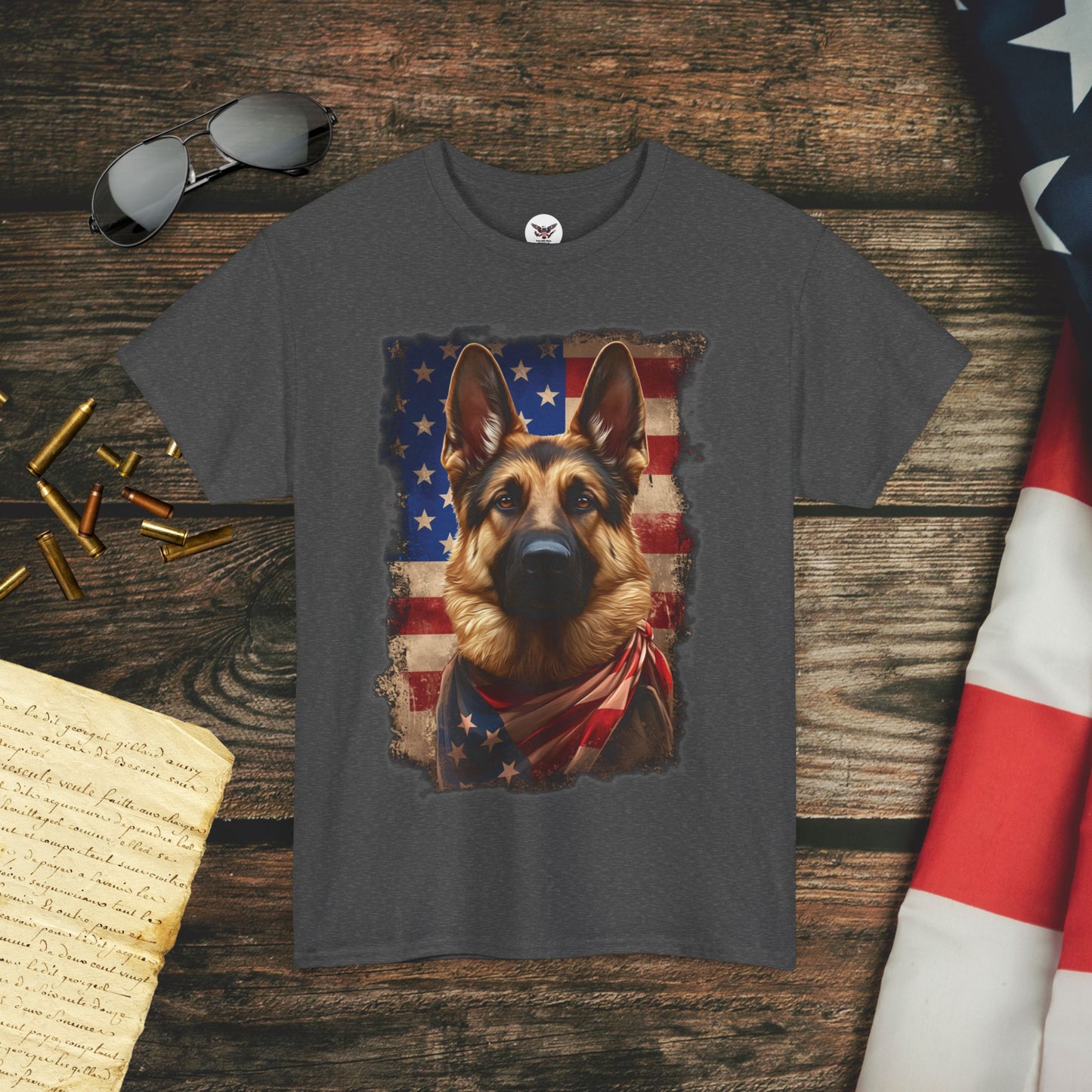 Liberty Pup Patriotic German Shepherd T-Shirt