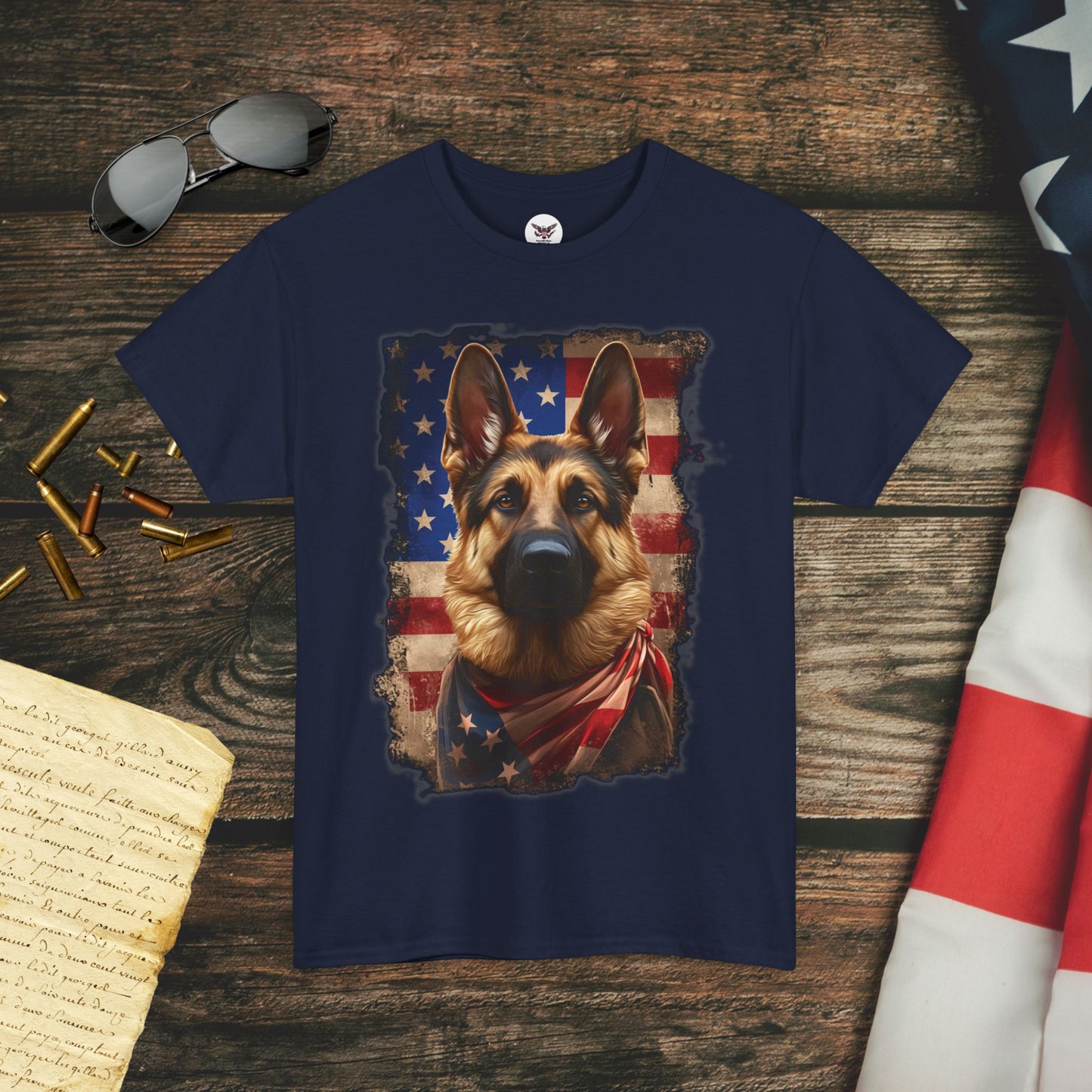 Liberty Pup Patriotic German Shepherd T-Shirt