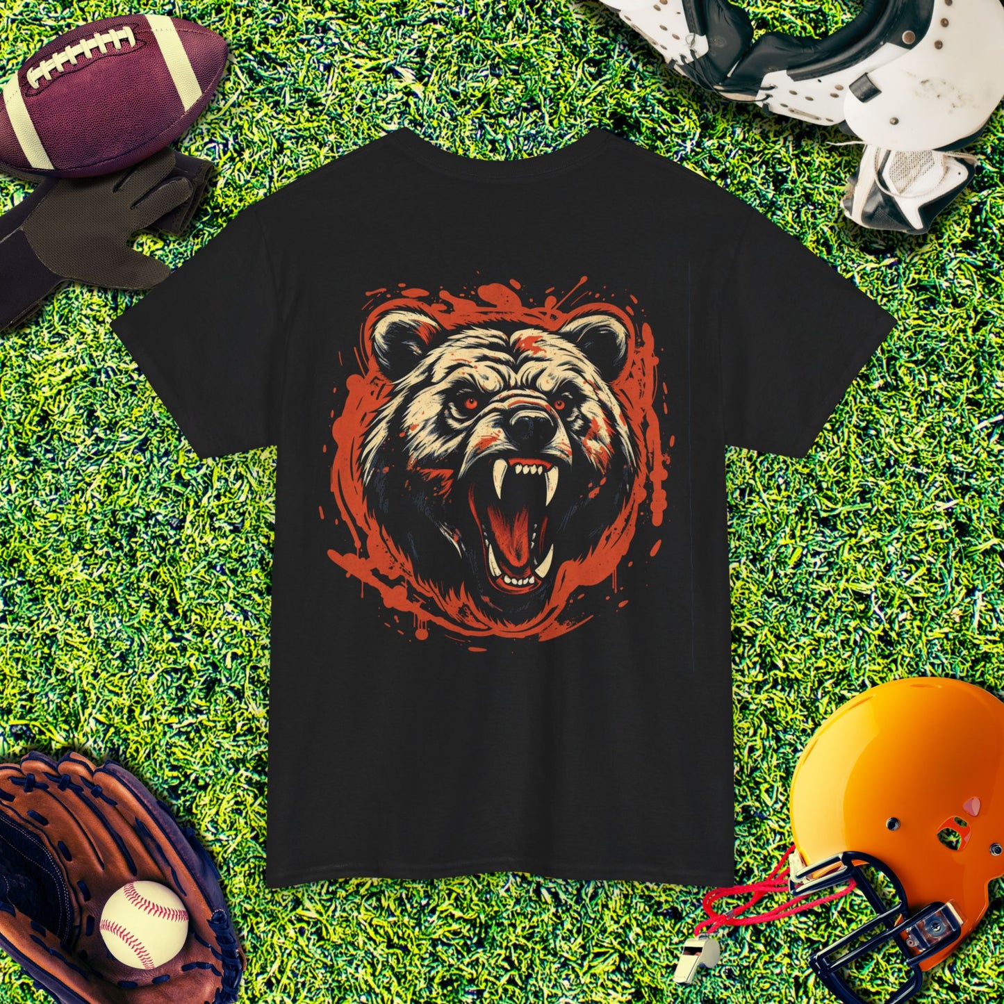 Intense Chicago Bears Roaring Bear (Back) T-Shirt