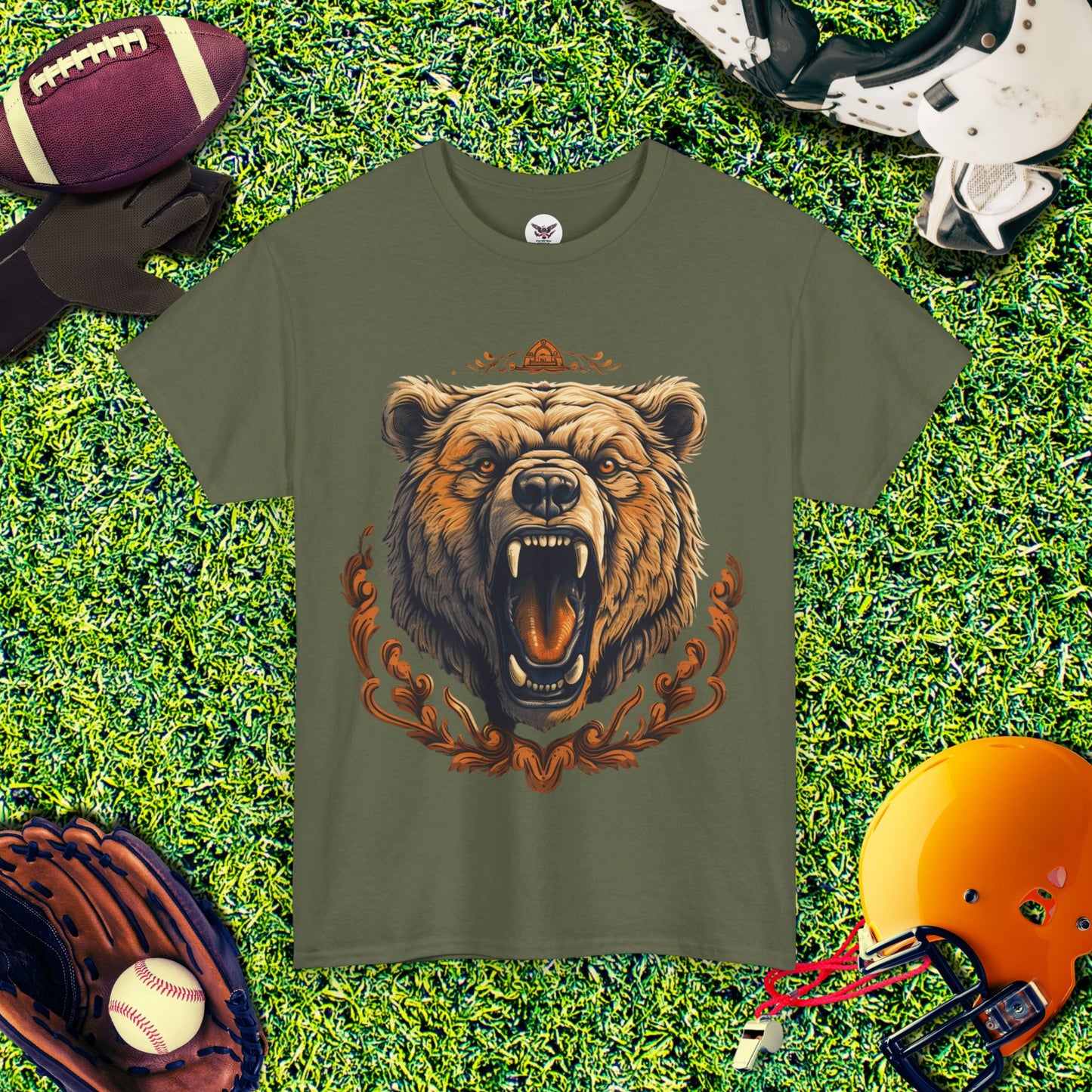 Fierce Chicago Bears Roaring Bear T-Shirt