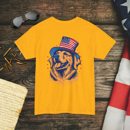 Golden Patriotic Pup (Back) T-Shirt