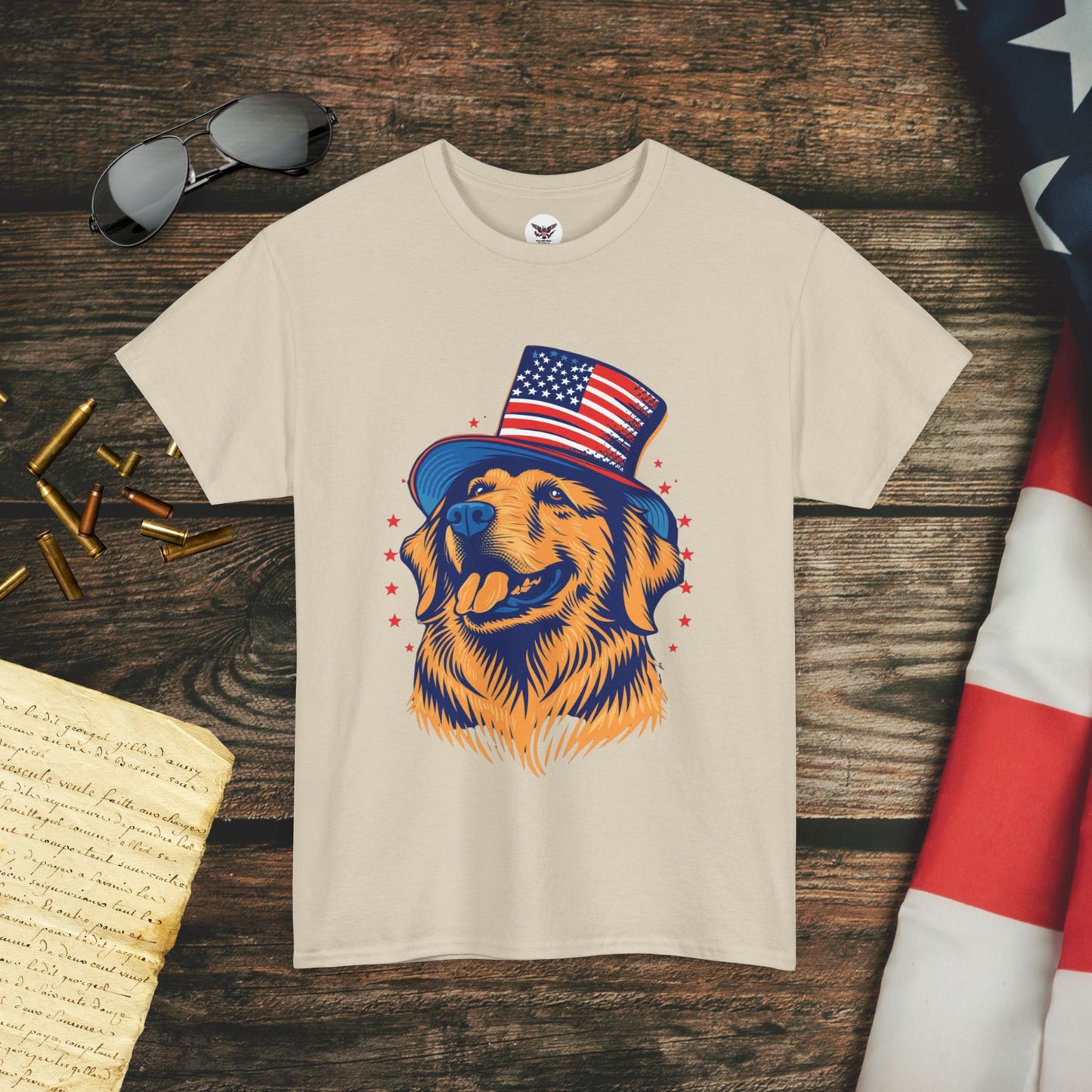 Golden Patriotic Pup T-Shirt