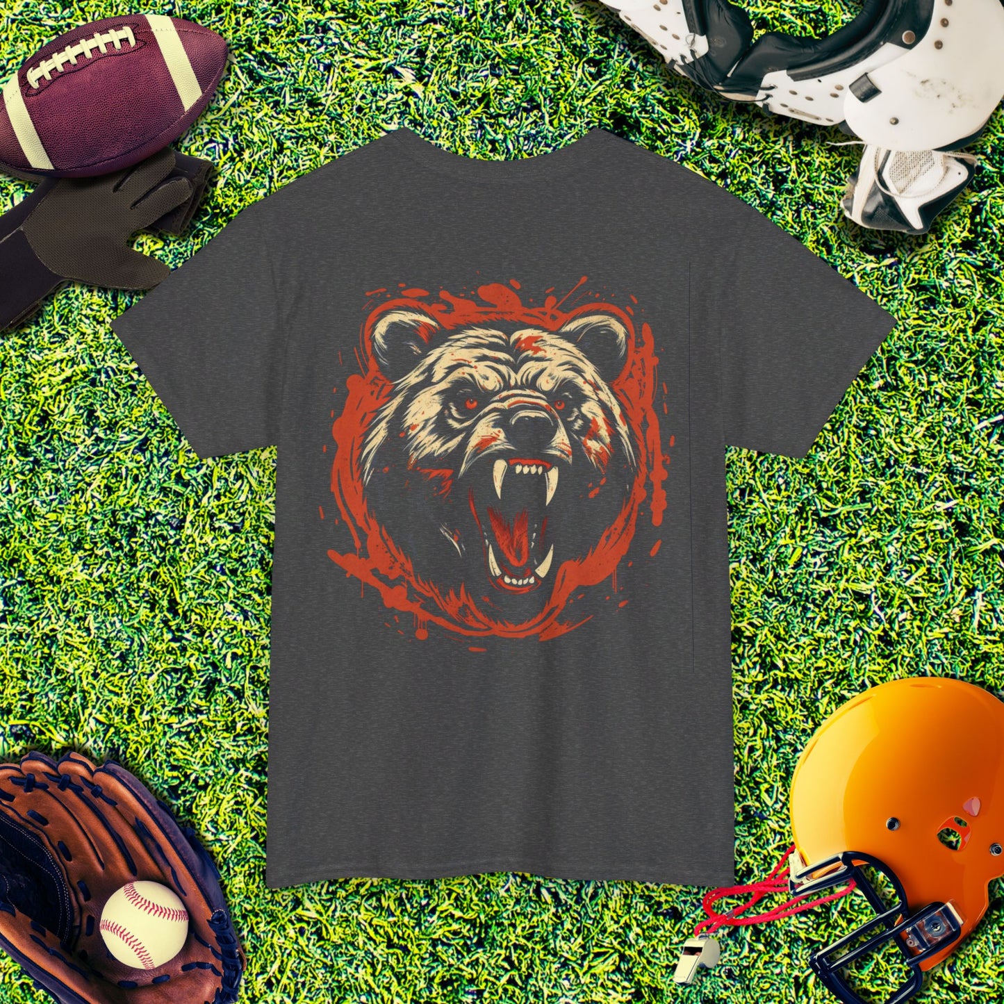 Intense Chicago Bears Roaring Bear (Back) T-Shirt