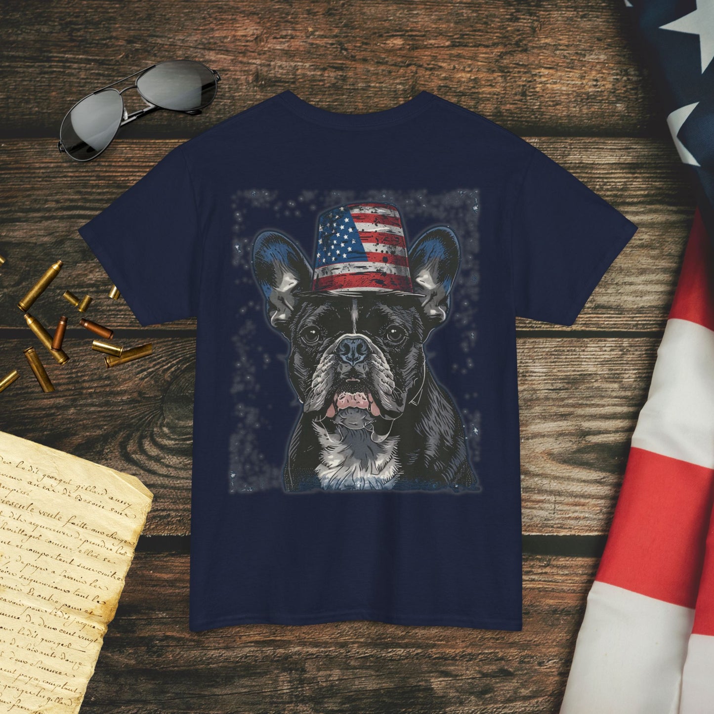 Uncle Sam Frenchie (Back) T-Shirt