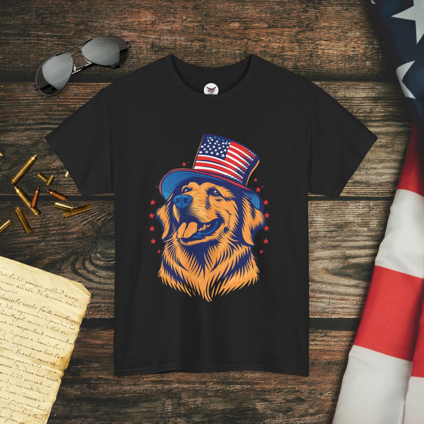 Golden Patriotic Pup T-Shirt