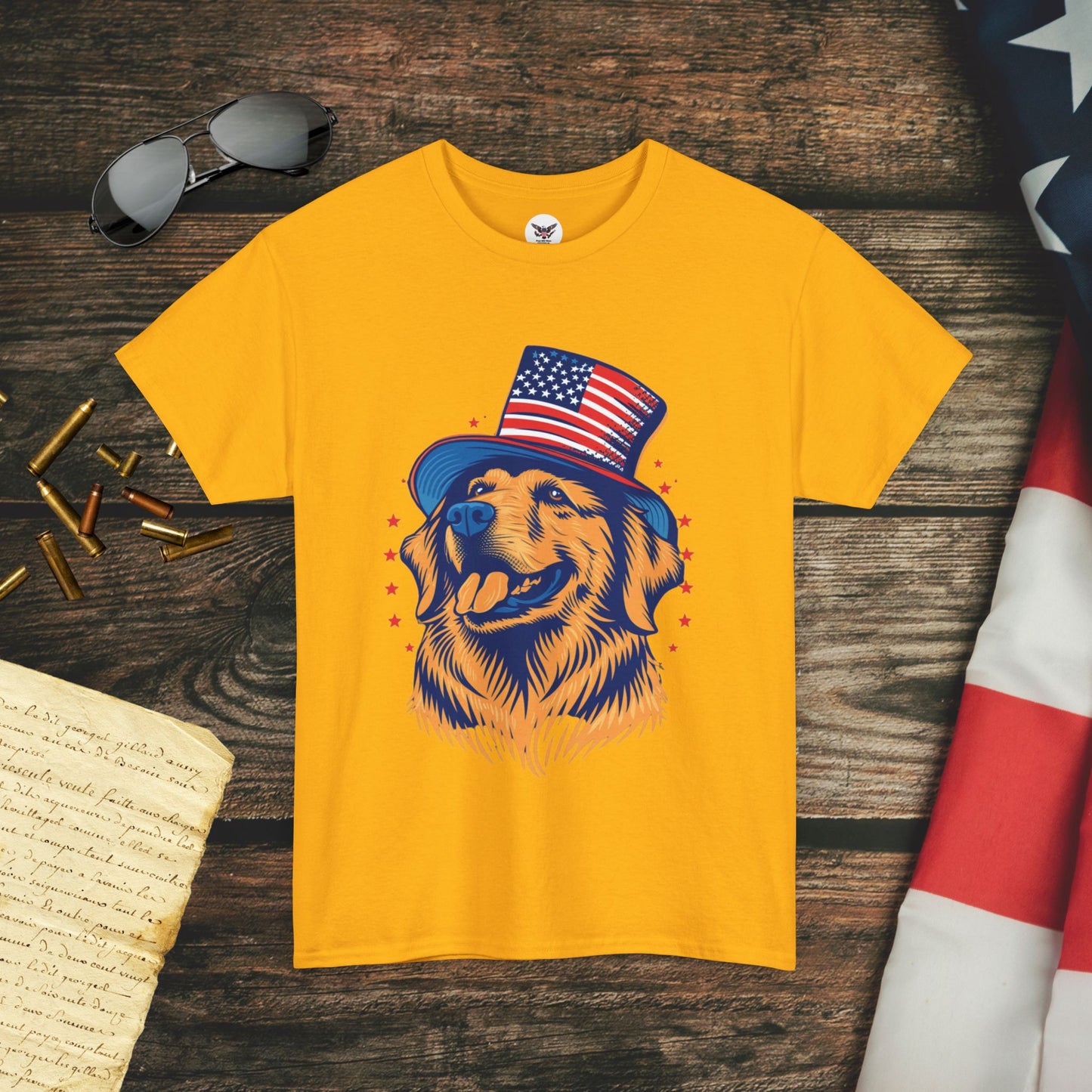 Golden Patriotic Pup T-Shirt