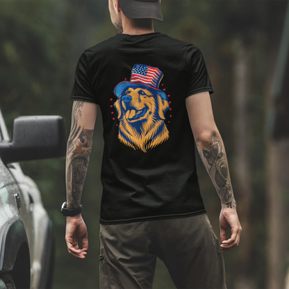 Golden Patriotic Pup (Back) T-Shirt