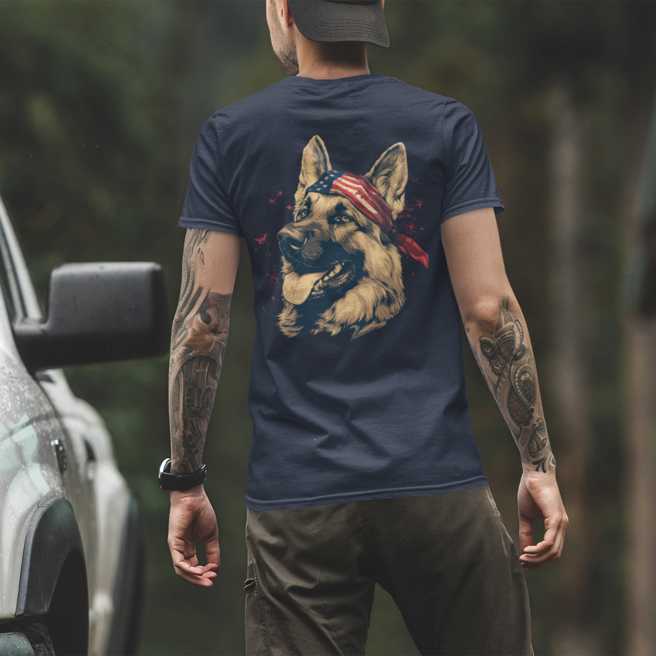 Guarding Freedom German Shepherd (Back) T-Shirt