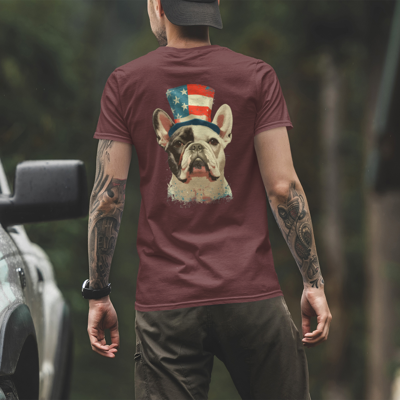 Red, White, & Bulldog (Back) T-Shirt