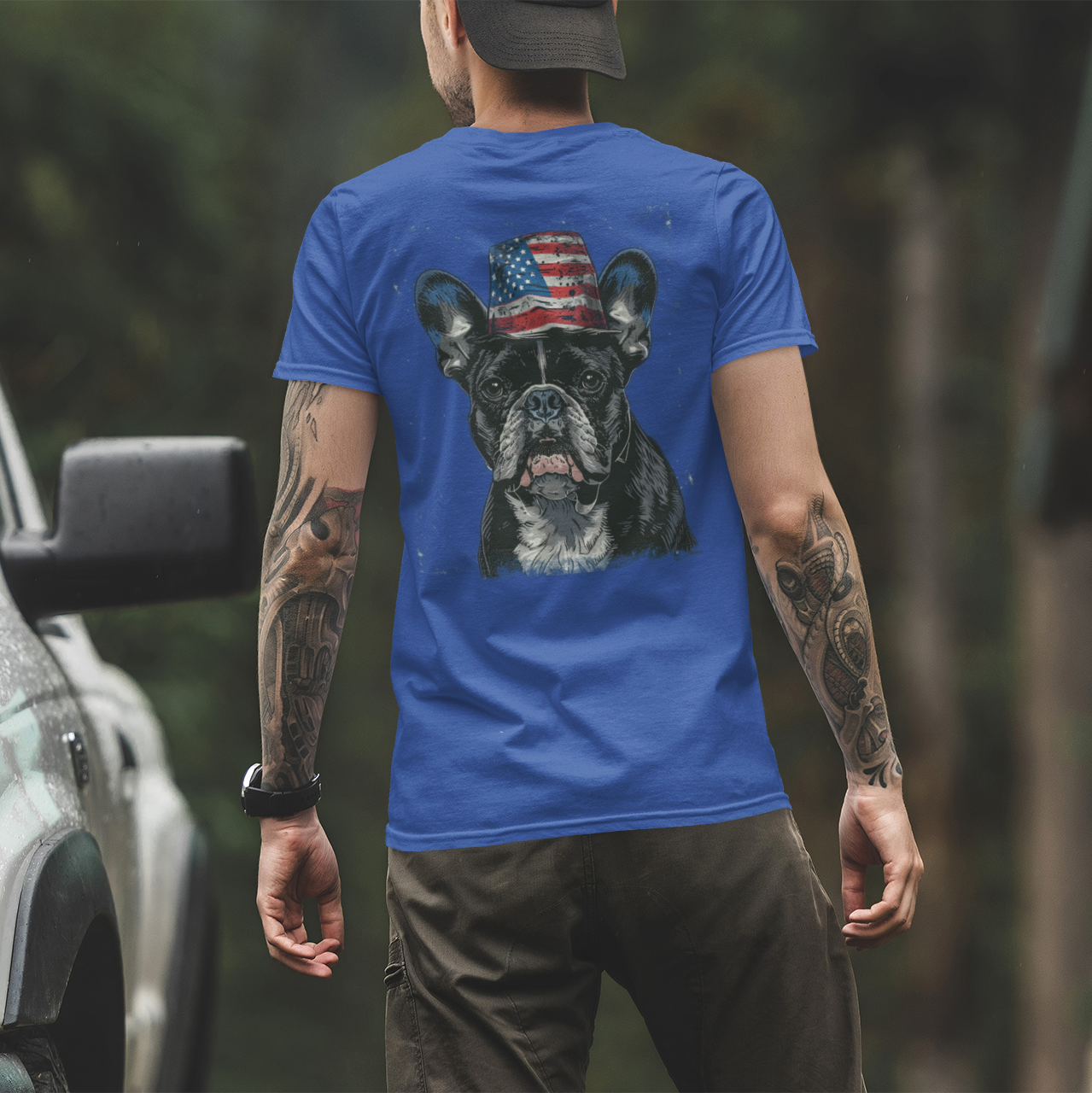 Uncle Sam Frenchie (Back) T-Shirt