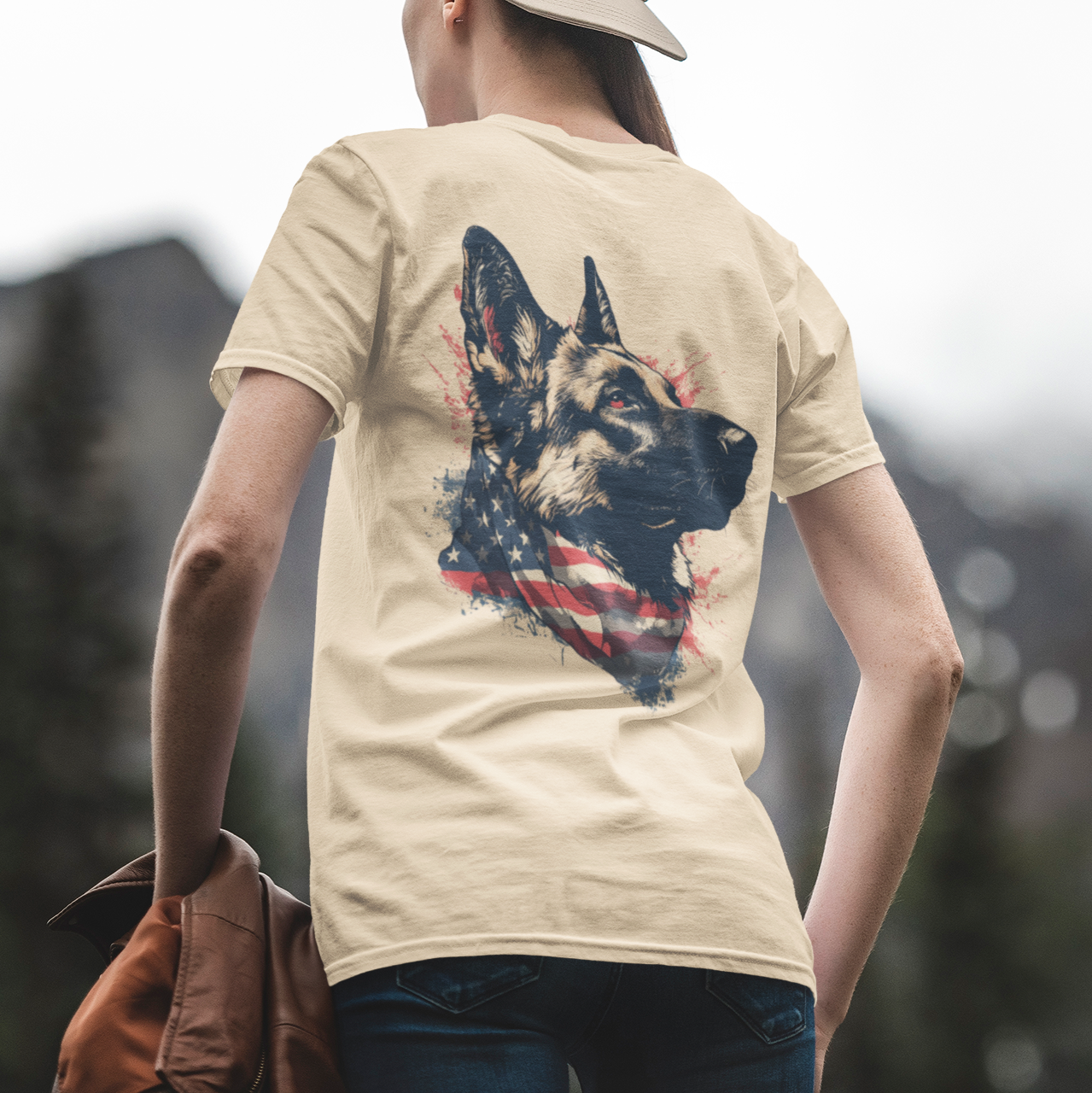 Loyal Patriotic German Shepherd (Back) T-Shirt