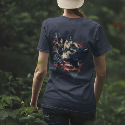 Loyal Patriotic German Shepherd (Back) T-Shirt