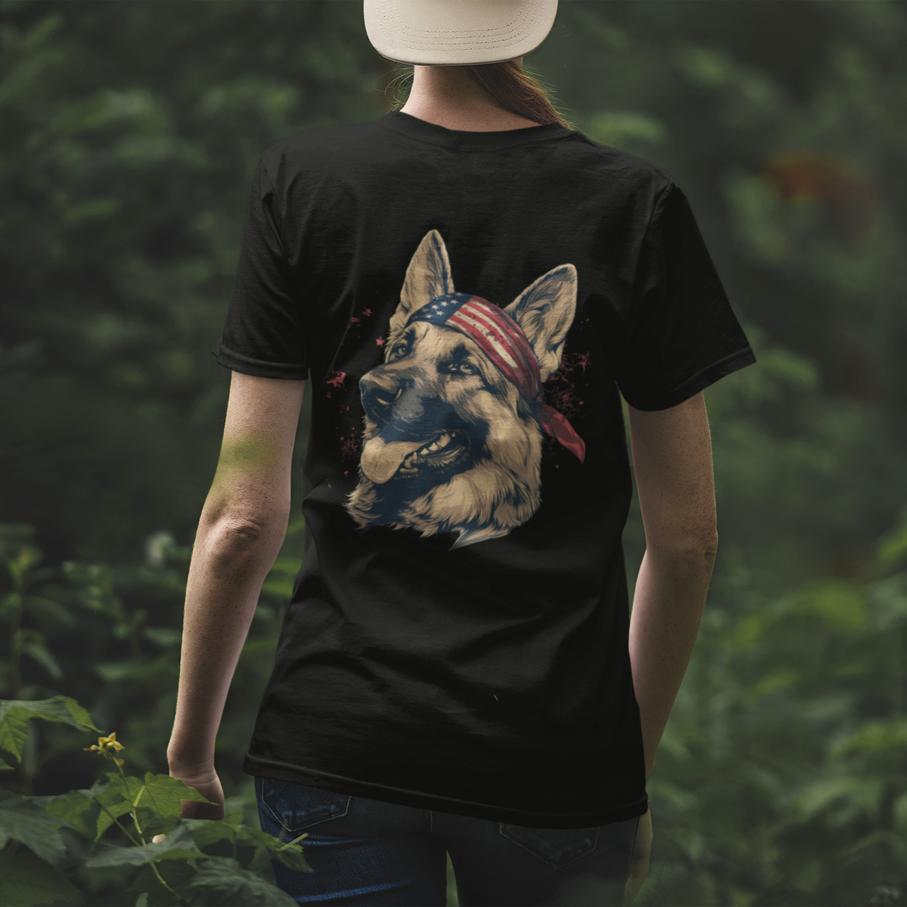 Guarding Freedom German Shepherd (Back) T-Shirt