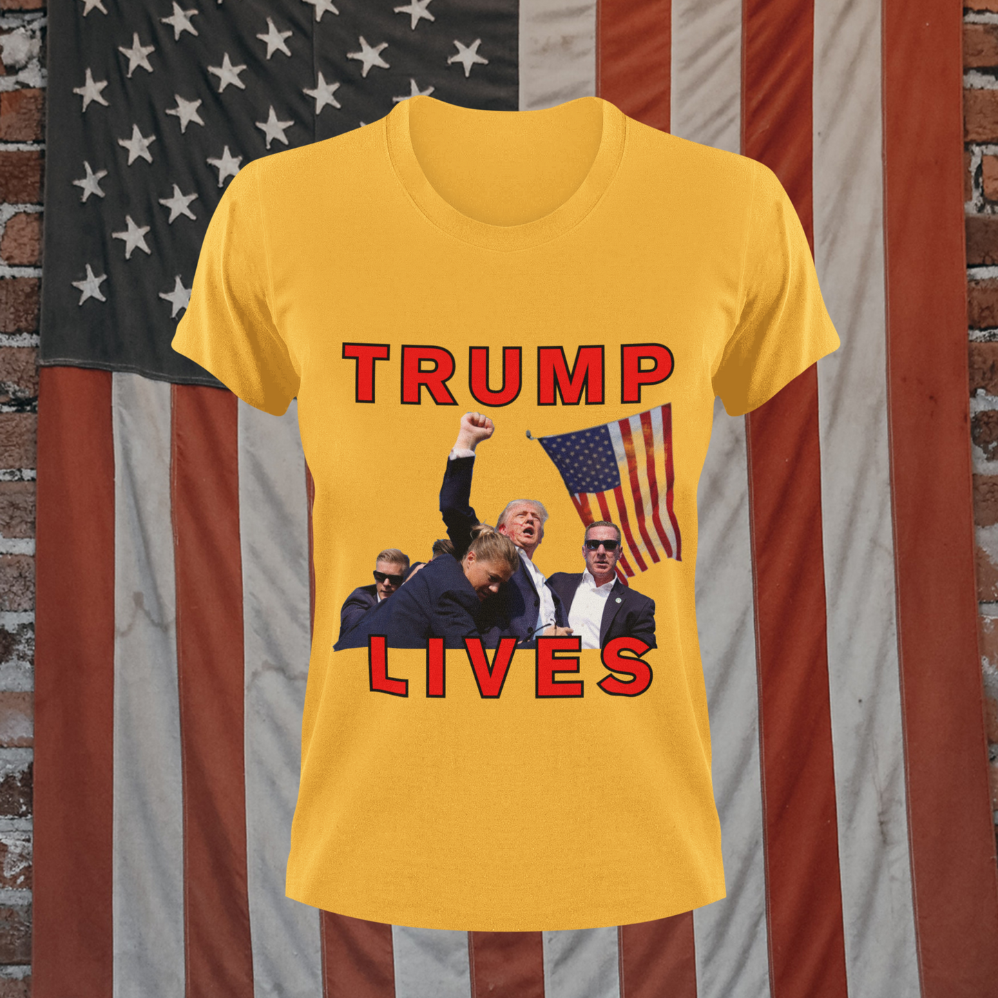 Trump Lives Defiant Patriotic T-Shirt