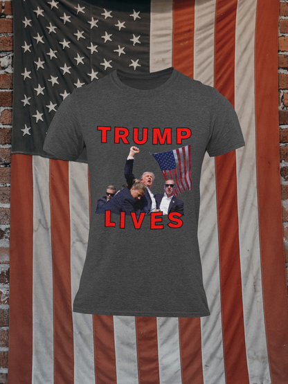 Trump Lives Defiant Patriotic T-Shirt