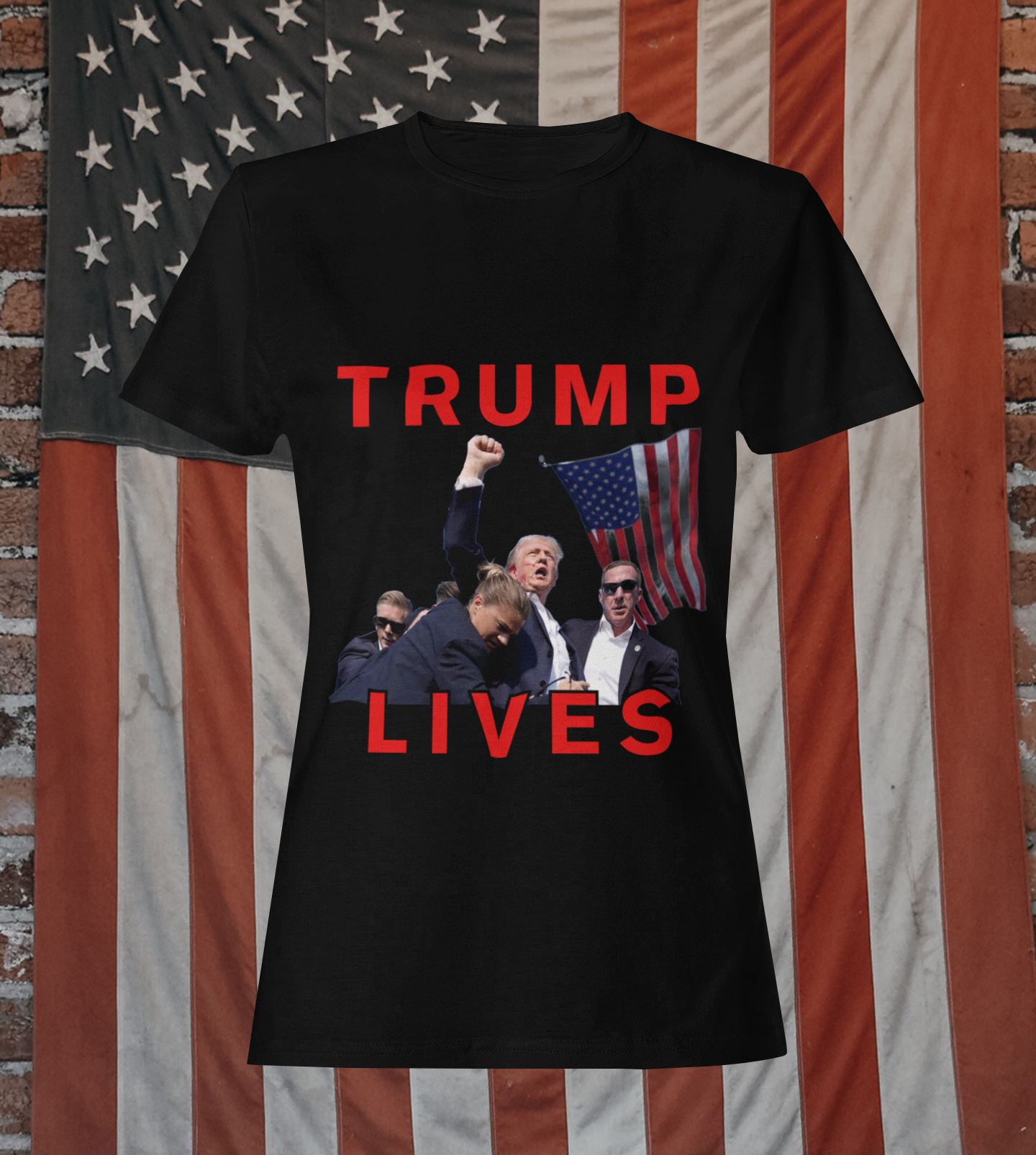 Trump Lives Defiant Patriotic T-Shirt