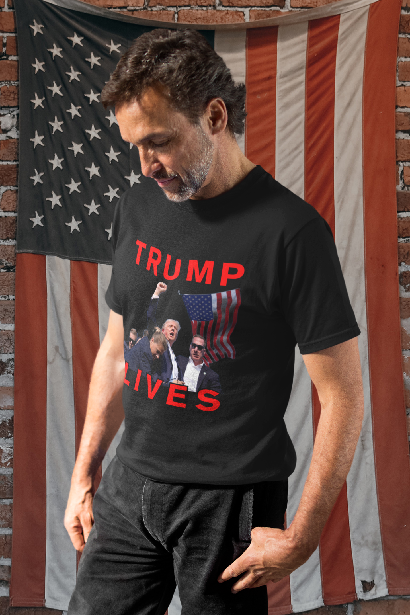 Trump Lives Defiant Patriotic T-Shirt