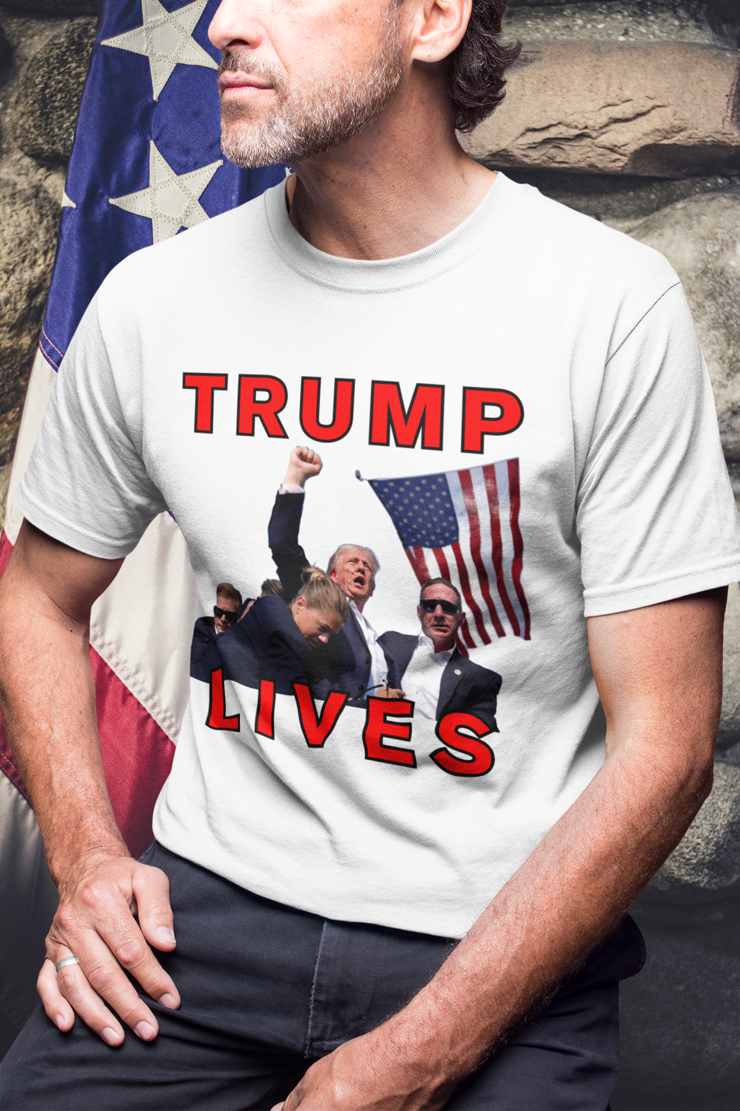 Trump Lives Defiant Patriotic T-Shirt