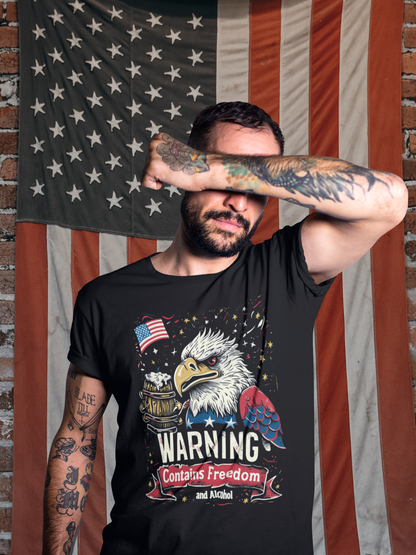 WARNING: Contains Freedom and Alcohol T-Shirt